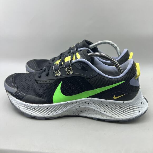 Nike Pegasus Trail 3 Trail Running Shoes Men Size 11 Black Green Comfort Sneaker - Picture 3 of 10